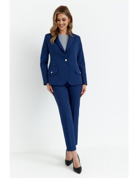 K141 Blazer with double flap pockets - navy blue