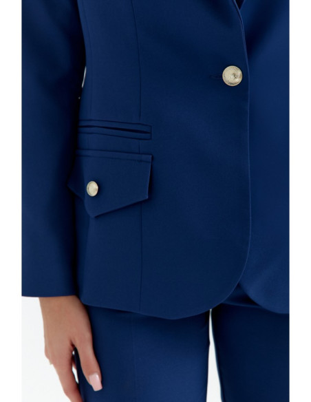 K141 Blazer with double flap pockets - navy blue