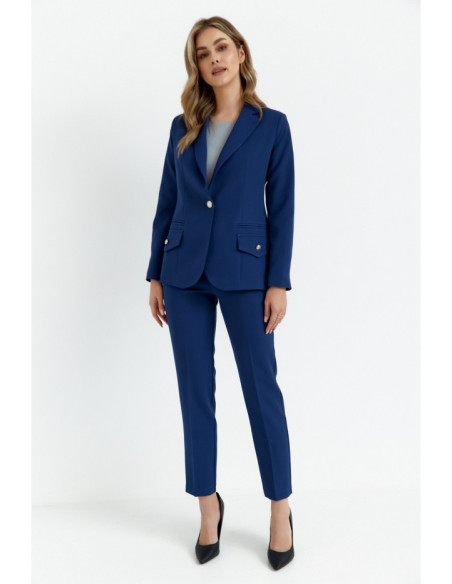 K141 Blazer with double flap pockets - navy blue