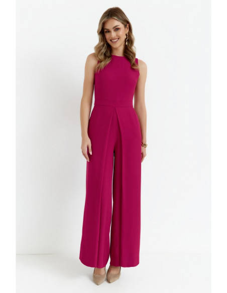 K184 Wide leg jumpsuit - plum