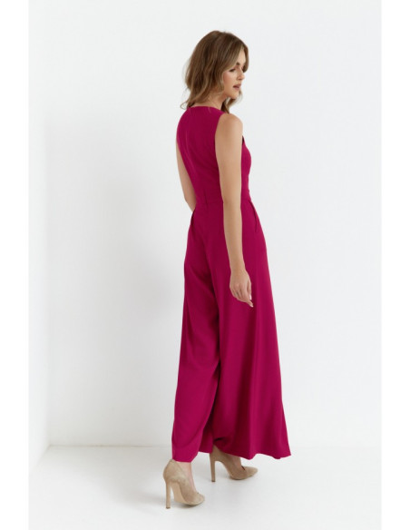 K184 Wide leg jumpsuit - plum