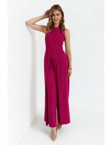 K184 Wide leg jumpsuit - plum