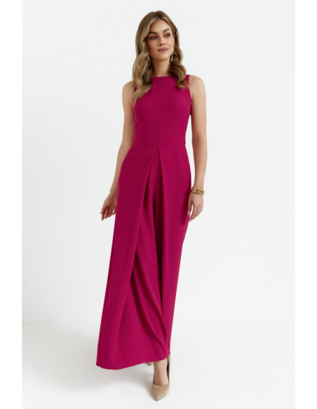 K184 Wide leg jumpsuit - plum