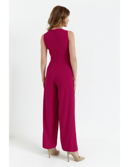 K184 Wide leg jumpsuit - plum