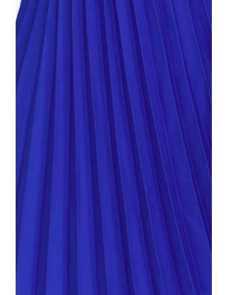  311-16 LILA Pleated dress with short sleeves - Royal Blue 