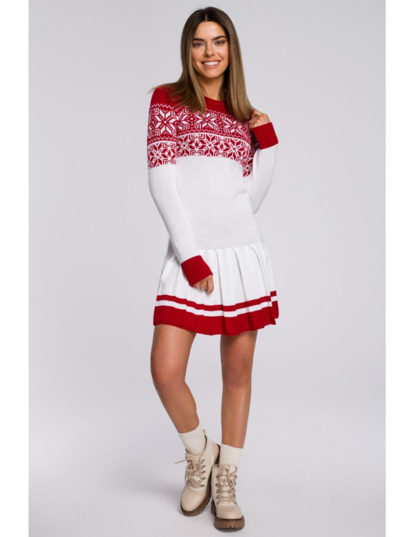 MXS01 Christmas sweater dress - white