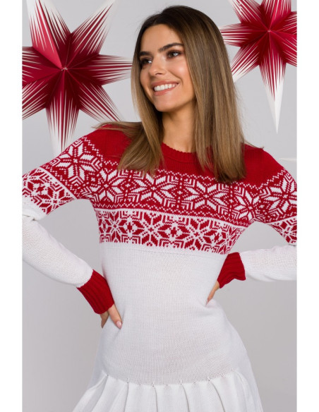 MXS01 Christmas sweater dress - white