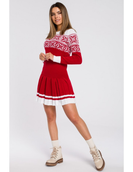 MXS01 Christmas sweater dress - red