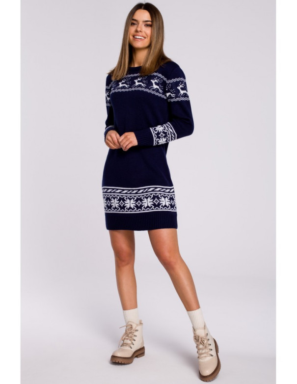 MXS02 Christmas sweater dress - navy blue