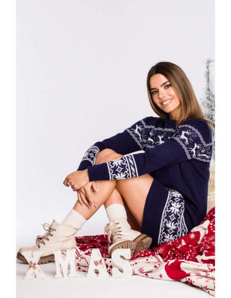 MXS02 Christmas sweater dress - navy blue