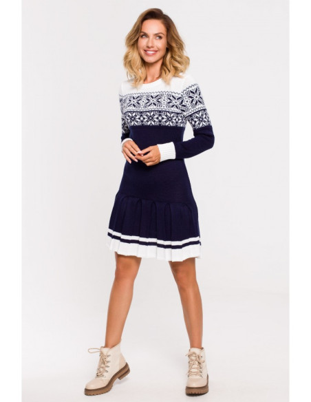 MXS01 Christmas sweater dress - navy blue