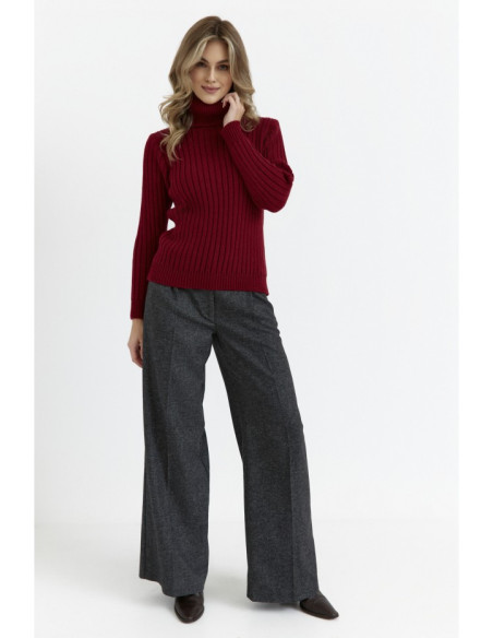 M771 Ribbed sweater with a high collar - maroon