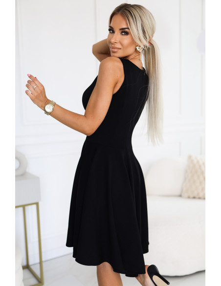  575-1 Unique dress with longer back - black 