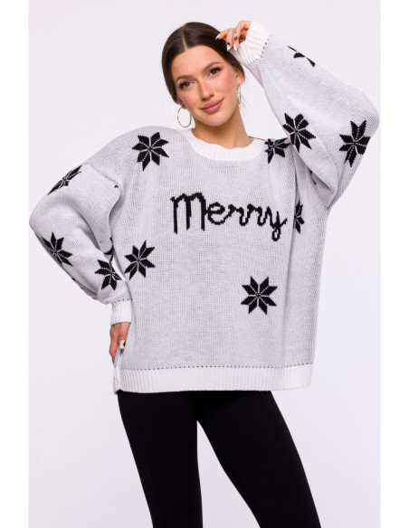 MXS10 Christmas oversized sweater - white