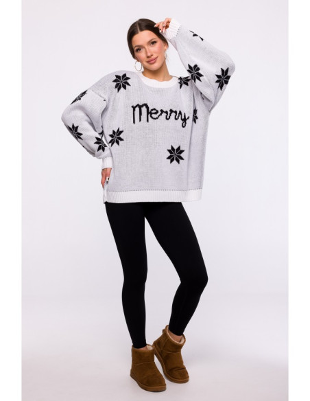 MXS10 Christmas oversized sweater - white