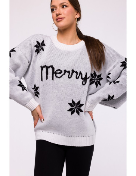 MXS10 Christmas oversized sweater - white