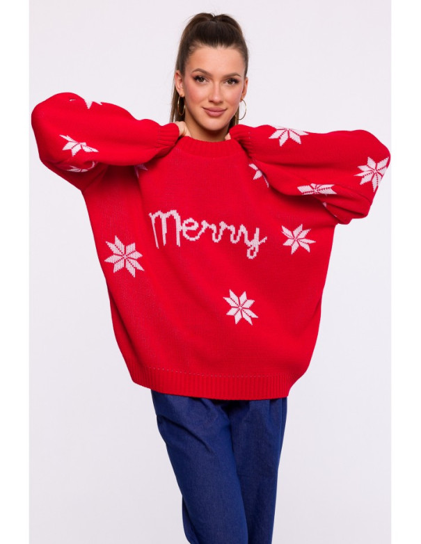 MXS10 Christmas oversized sweater - red