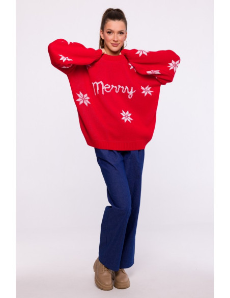 MXS10 Christmas oversized sweater - red