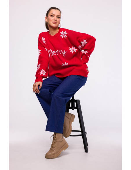 MXS10 Christmas oversized sweater - red