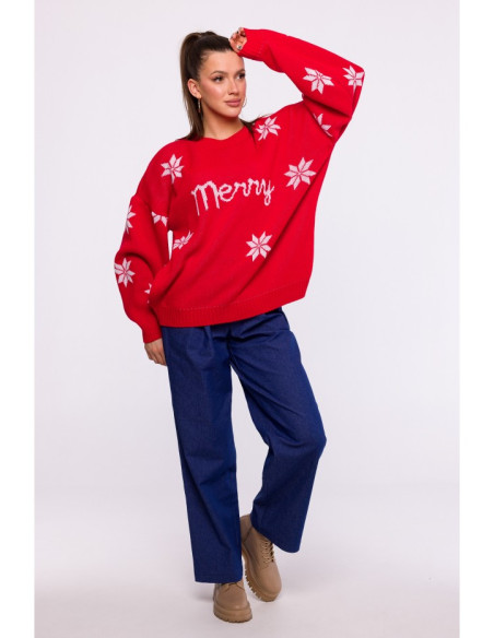 MXS10 Christmas oversized sweater - red