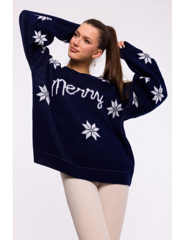 MXS10 Christmas oversized sweater - navy blue