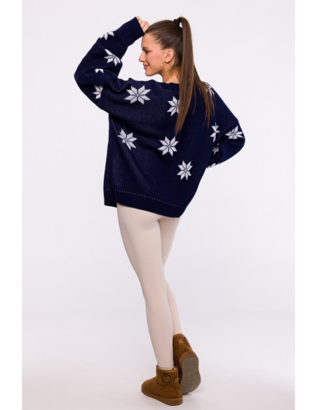 MXS10 Christmas oversized sweater - navy blue