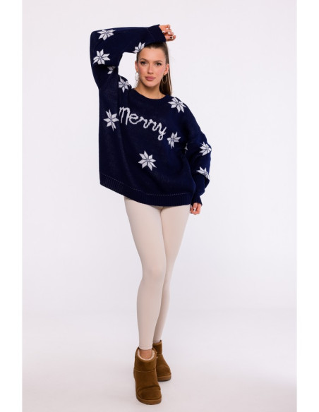 MXS10 Christmas oversized sweater - navy blue