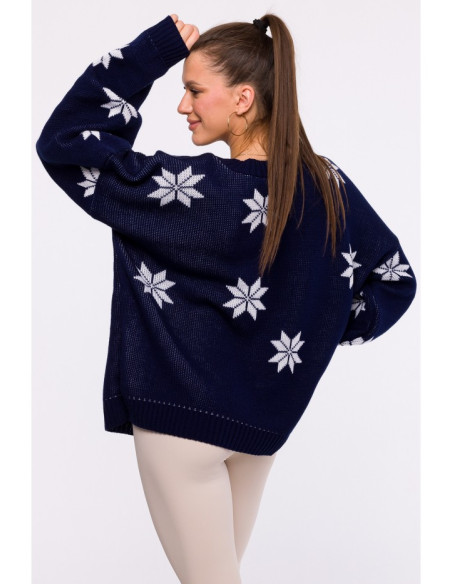 MXS10 Christmas oversized sweater - navy blue