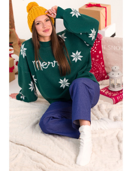 MXS10 Christmas oversized sweater - green