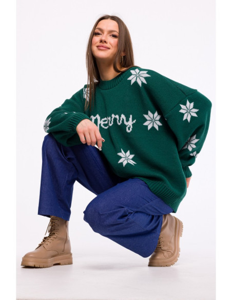 MXS10 Christmas oversized sweater - green