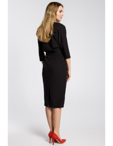 M360 Suknelė iki juosmens su klostėmis - juoda 2