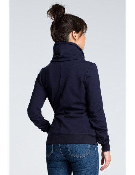 B071 Palaidinė su įstrižai esančiu užtrauktuku - tamsiai mėlyna