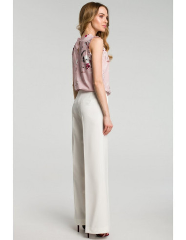 M378 Plačios kelnės - ekru spalvos 2