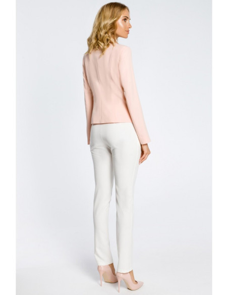 M030 Moteriškas švarkas su švarkeliu - pudros mėlyna