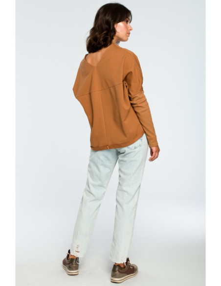 B094 Palaidinė su iškirpte nugaroje - kamelija