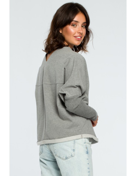 B094 Palaidinė su iškirpte nugaroje - pilka