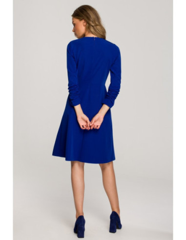 S325 Suknelė su kaklo iškirpte - rugiagėlių mėlyna 2