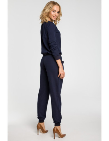 M332 Plisuotos pumpuro kelnės - tamsiai mėlynos 2