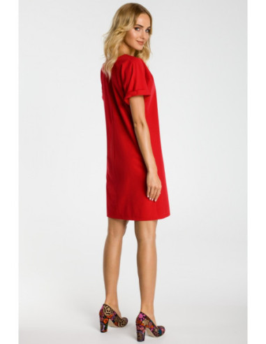 M337 Laisva suknelė su kontrastingomis klostėmis ties... 2