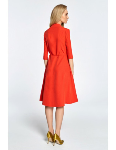 S099 Persidengianti midi suknelė su tuneliu - raudona 2