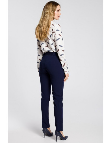 M363 Dryžuotos chino kelnės - tamsiai mėlynos