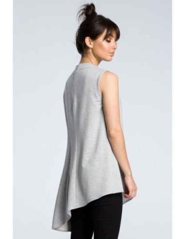 B069 Asimetriška palaidinė be rankovių - pilka 2