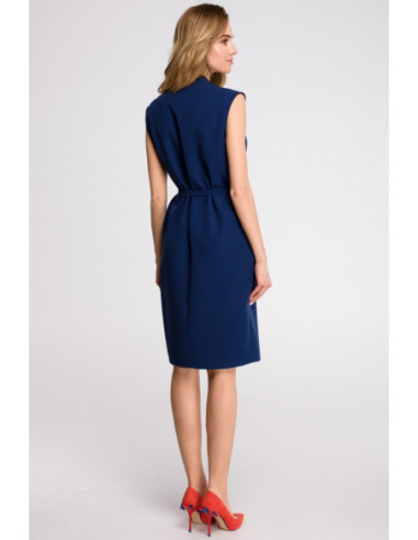 S102 Suknelė be rankovių - tamsiai mėlyna 2