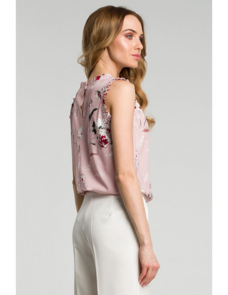 M384 Palaidinė su raukiniais - pudros mėlyna