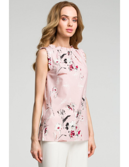 M384 Palaidinė su raukiniais - pudros mėlyna