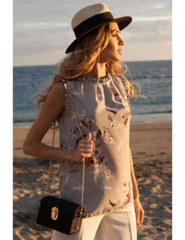 M384 Palaidinė su raukiniais - pilka 2