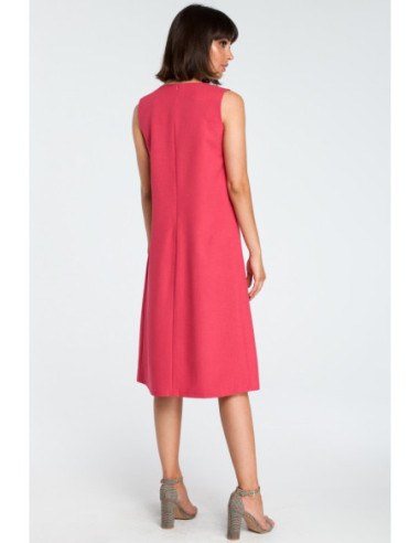 B080 Languota midi suknelė be rankovių - rožinė 2