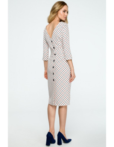 S118 Pieštukinė suknelė su sagomis nugaroje - 1 modelis 2