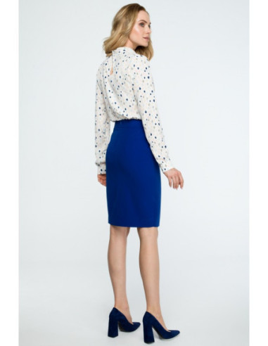 S127 Midi pieštuko formos sijonas - rugiagėlių mėlyna 2