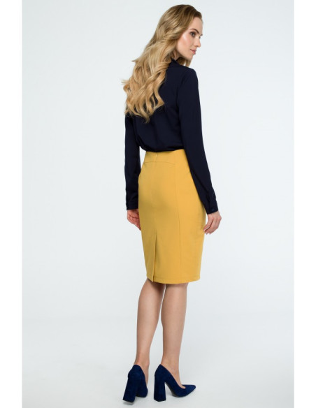 S131 Tiesus pieštuko formos biuro sijonas - geltonas